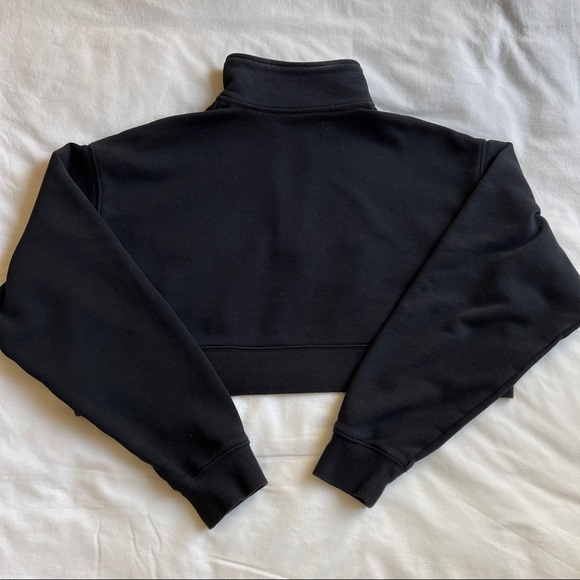 Aritzia Tna Airy Fleece Boyfriend 1/4 Zip Cropped Sweatshirt XS - Picture 6 of 10